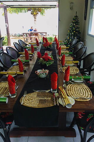 Dining table in the restaurant - Aroha Taveuni Resort - Fiji Dive Resorts