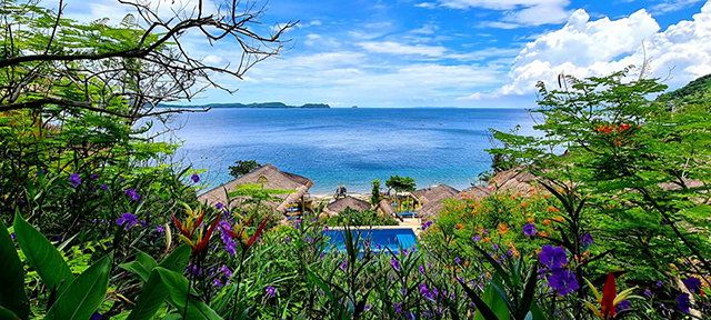 View from swimming pool - Buceo Anilao Beach & Dive Resort - Philippines Dive Resort