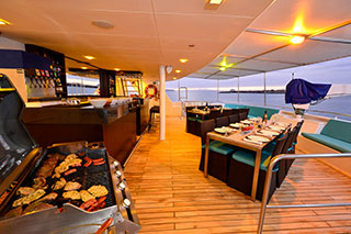 Outdoors dining area - Celebrity Xploration - Galapagos Liveaboards - Dive Discovery Galapagos