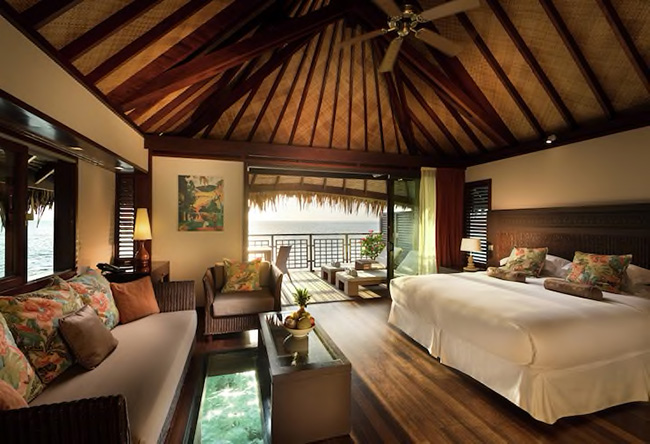 Bedroom - King Bungalow With Lagoon View - Hilton Moorea Lagoon Resort & Spa