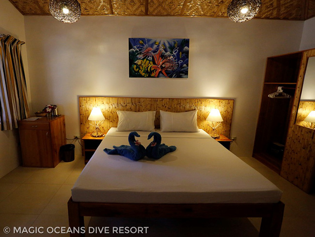 Bungalow interior - Magic Oceans Dive Resort - Philippines Dive Resorts