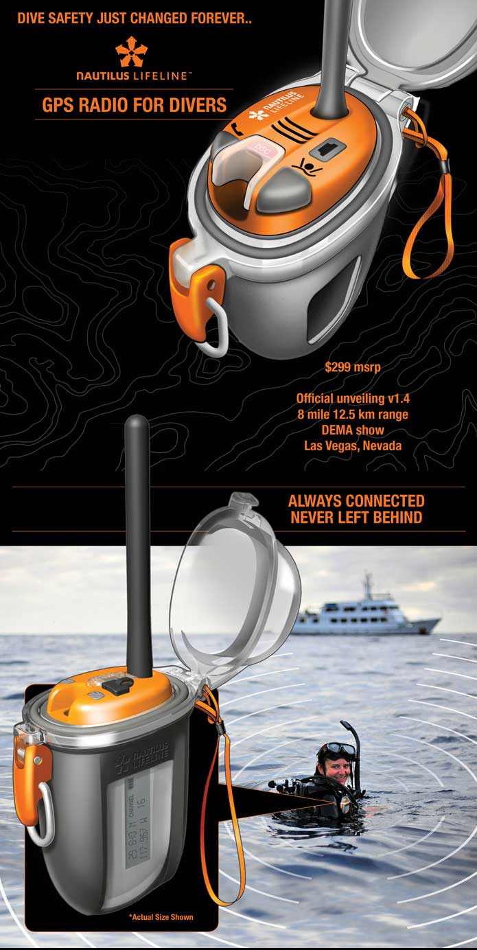 Nautilus Lifeline is a GPS Radio for divers