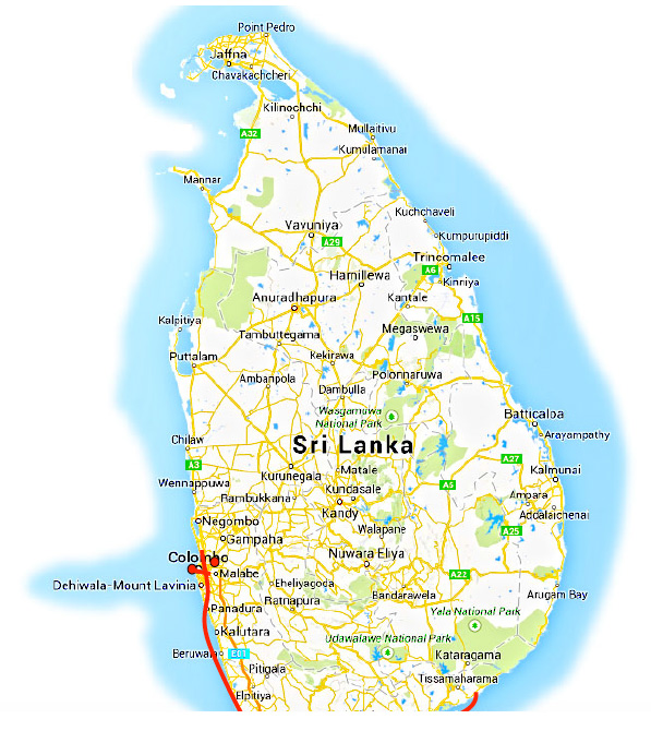 Sri Lanka Map - Sri Lanka Expedition: Meeting With Giant, April 2-12 2017 Group Trip - Dive Discovery