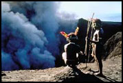 Tanna Volcano with custom villagers, tanna, vanuatu