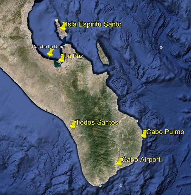 8 Day Baja California Sur Diving and Camping - Map