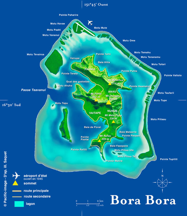 Bora Bora Dive Map and Dive Sites - Dive Discovery Tahiti