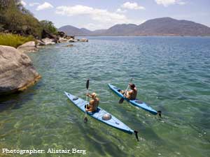Kayaking in Lake Malawi