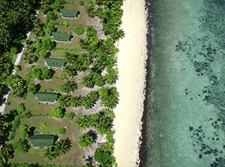 Arial view of Beach Bungalows - Alphonse Island - Seychelles Dive Resort