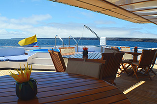 Outdoor dining area - M/C Anahi - Galapagos Liveaboards
