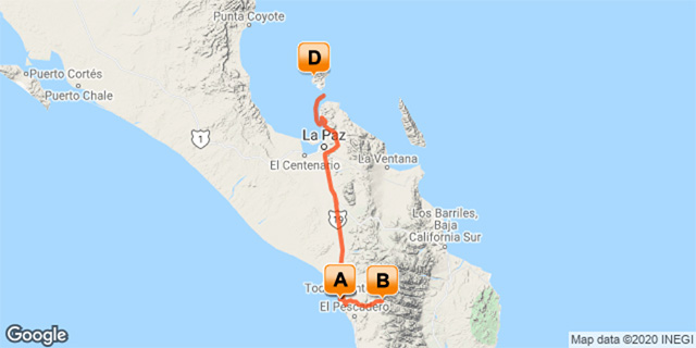 8 Day Remote Luxury for Small Groups in Baja California Sur - Map