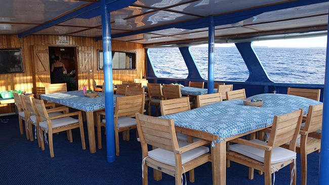 Dining area - MV Bilikiki - Solomon Islands Liveaboard
