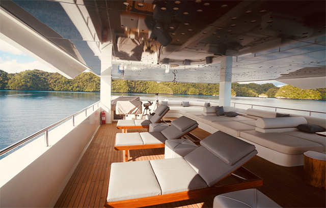 Covered sun deck - M/Y  Black Pearl Explorer - Micronesia Liveaboard