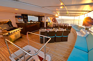 Outdoors dining area - Celebrity Xploration - Galapagos Liveaboards - Dive Discovery Galapagos