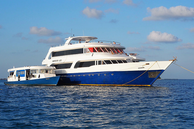 MV Emperor Leo and the dhoni tender - Maldives Liveaboards - Dive Discovery Maldives