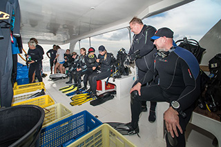 divers in the dhoni tender - MV Emperor Leo - Maldives Liveaboards