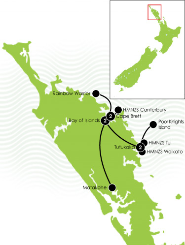 The Far North New Zealand Diving Adventure - Map