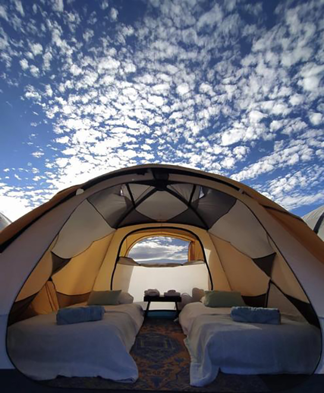 Tent interior - Isla Espiritu Santo Camping
