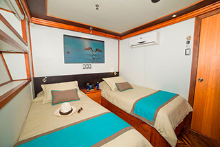 Twin lower deck cabin - Majestic  Explorer - Galapagos Liveaboards - Dive Discovery Galapagos