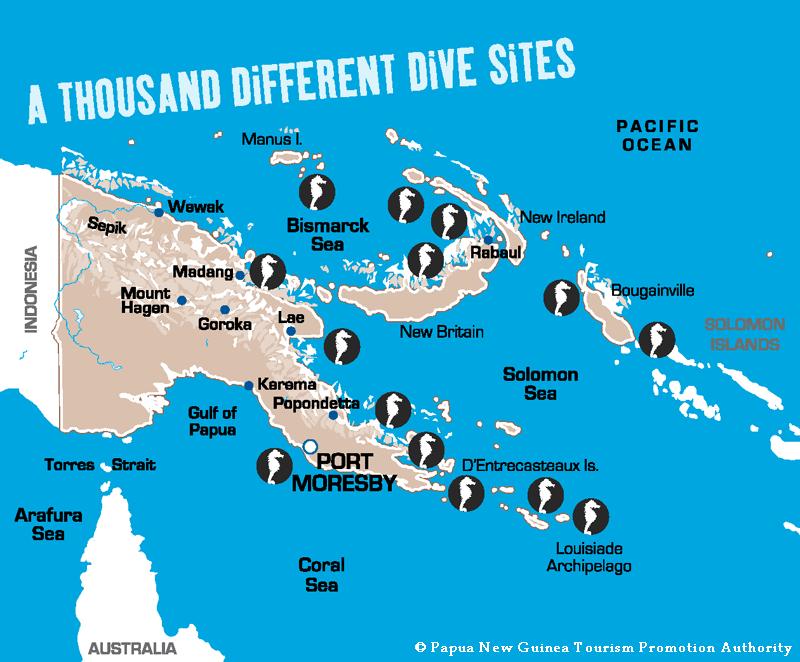 PNG Diving Map, Papua New Guinea