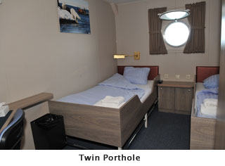 M/V Plancius Twin Porthole Cabin - Arctic, Antarctic Liveaboards - Dive Discovery