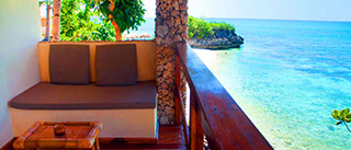Balcony - Deluxe cottage - Tepanee Beach Resort, Malapascua - Philippines Dive Resort