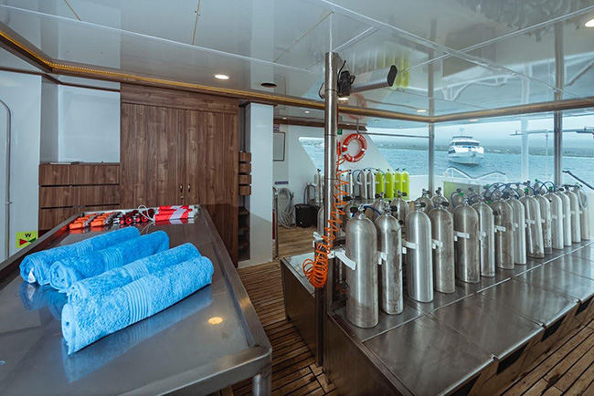 Dive deck - M/V Tiburon Explorer - Galapagos Liveaboard