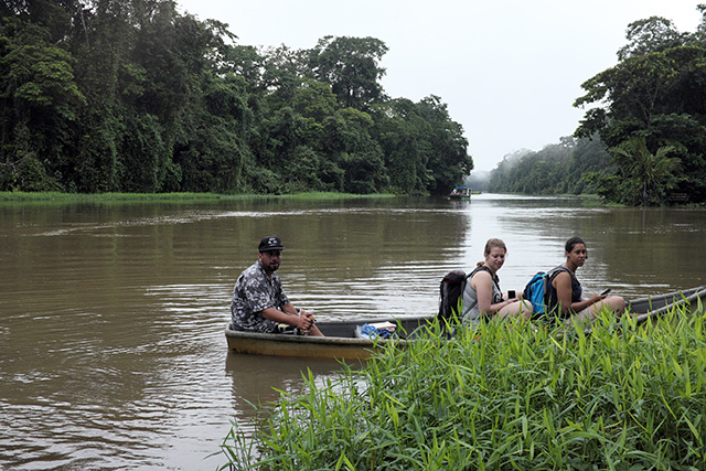 boat ride through the water canals in Tortuguero