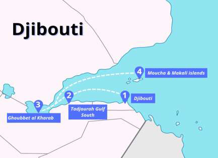 Whale Shark Cruise in Djibouti, 8 Days / 7 Nights - Map - Dive Discovery