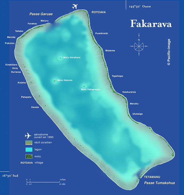 Fakarava Dive Map and Dive Sites