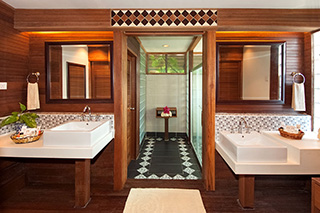 Water bungalow bathroom - Mabul Water Bungalow - Malaysia Dive Resort