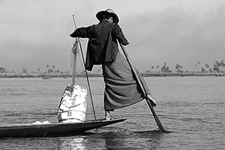 A fisherman at Inle Lake