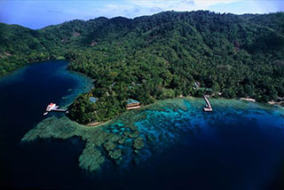 Arial view of the resort - Tawali Resort - PNG Dive Resorts